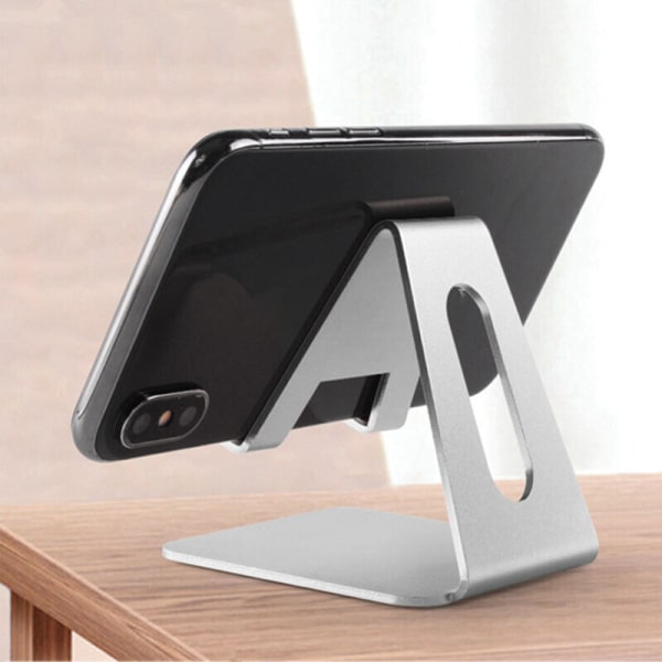 Universal Tablettställ Hållare Mobiltelefon Skrivbordsfästen För iPhone Samsung iPad Silver