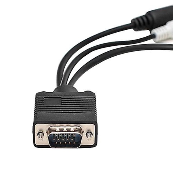 Vga Till S-video 3 Rca Composite Av Tv Out Adapter Converter Kabel För Pc Laptop svart