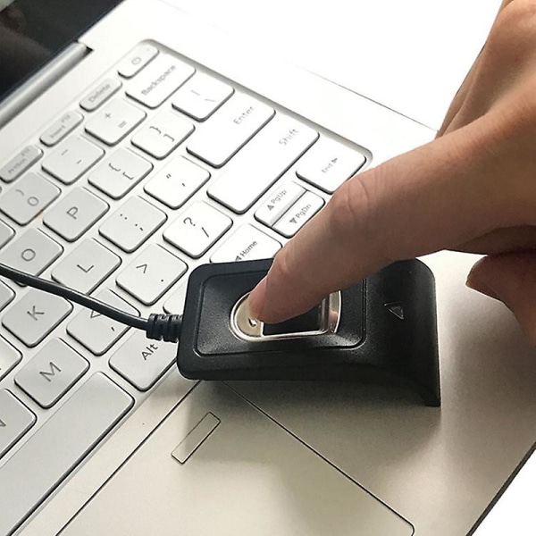 Kompakt USB fingeravtrycksläsare Skanner Biometriskt åtkomstkontrolluppvisningssystem svart