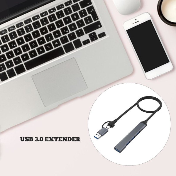 2-i-1 USB 3.0 USB -hubbar Ultrahöghastighetsdataöverföring USB hubbar för bärbara datorer Kortläsare TV-apparater 7 Interfaces