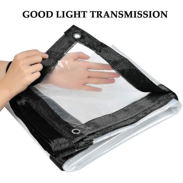 2x3m QQQ Transparent Kryc-vattentät presenning med öglor hopfällbara transparent