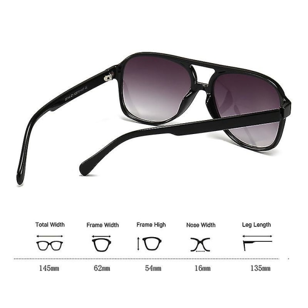Ruobo Classic Brand Polarized Solglasögon För män Kvinnor Vintage Oval Ram Goggle Driving Night Vision Eyewear Uv400 Gafas De Sol svart