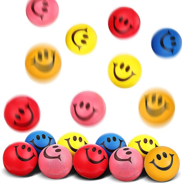 4 Roliga Smiley Ansikte Stressbollar Mini Stress Bollar Smiley Ansikte Stressbollar Ångest Stress relief Glada bollar för prisfyllning blå