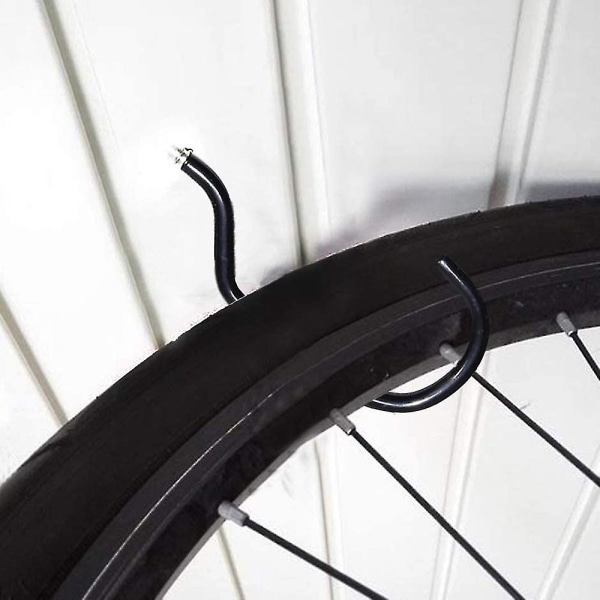 Passar alla cykeltyper Bred öppning Lätt på/av - Perfekta krokar/hängare för garagetak och vägg Cykelförvaring och upphängning 1 par cykelkrok svart
