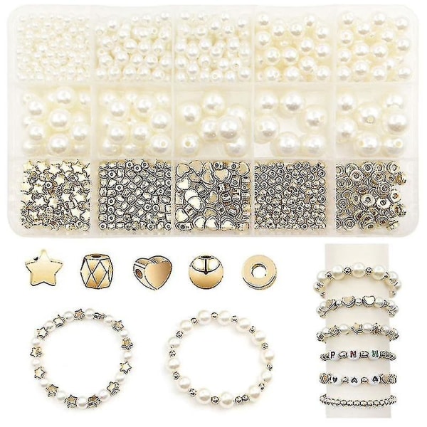 720 st Pärlpärlor för smyckestillverkning DIY Armband Halsband Örhängen Craft gul