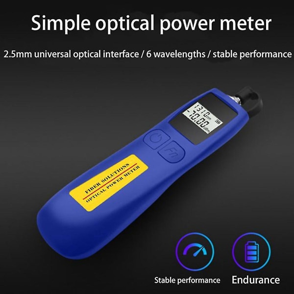 6 våglängder Mini Optisk Power Meter Tester -50 Till 26 Optisk Fiber Tester Optisk Arbetshastighet Mete blå
