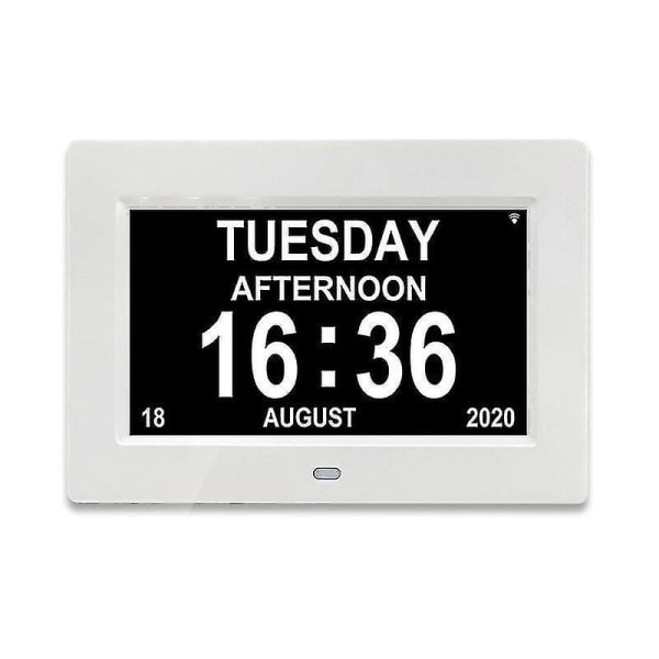 Dag och tid | Alzheimers klocka kalenderklocka med datum 7" LCD digital kalenderklocka med datum vit
