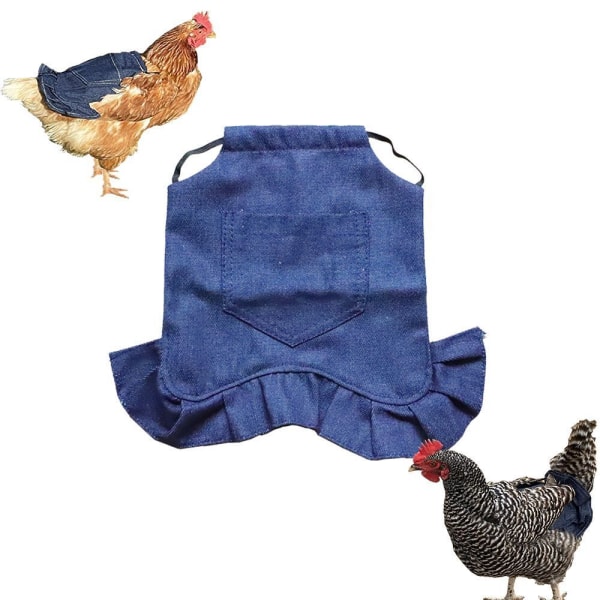 Kyckling Sadel Höns Förkläde Hen Sadel Enkel Rem Denim Förkläde Poultry Jacka UK blå