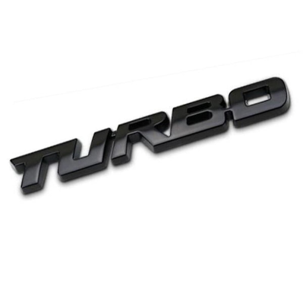 Turbo metall bil klistermärke märke självhäftande auto baklucka emblem trim 3d dekal Small Matte Black