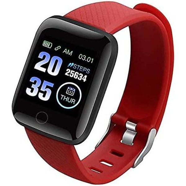 Vattentät Smartwatch Med Puls Blodtrycksdisplay - Fitness Tracking Smartwatch 116 Plus Red