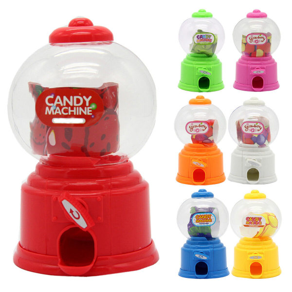 Gumball Machine Bubble Gum Dispenser Mini Retro Candy Vending Vintage Colorful Pink