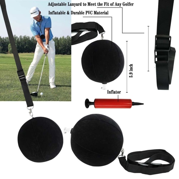 Smart Impact Ball Golf Swing Trainer Hjälpmedel Öva hållningskorrigeringsträning Black