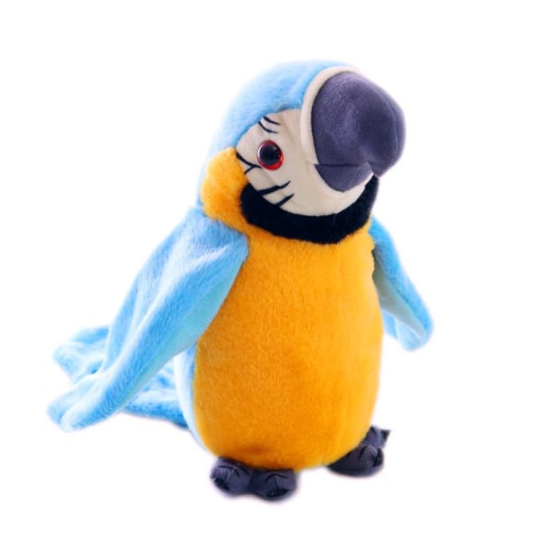 Repeat Parrot Talking Birds Moves Your Voice gåva skämt och rolig leksak imiterar Fun Blue