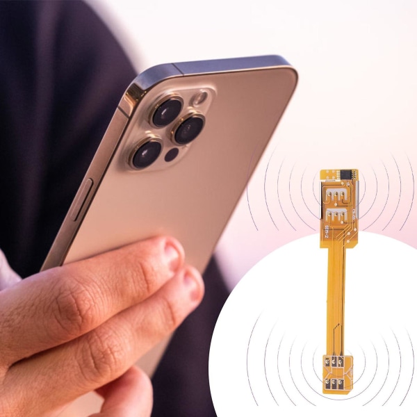 Dual Sim-kortstekniken som används av det ultratunna chippet använder Ios-mobiltelefoner som inte lämpar sig för andra Android-system Mobil Dual Sim-kortadapter guld