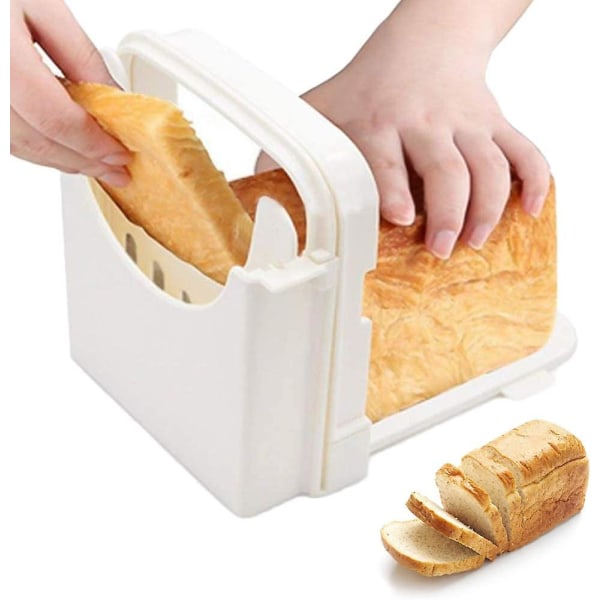 Vikbar och justerbar handhållen Hembakat bröd för skärare Vikbar brödrostskivare Snabb och säkerbeige 1 st brödskivare vit