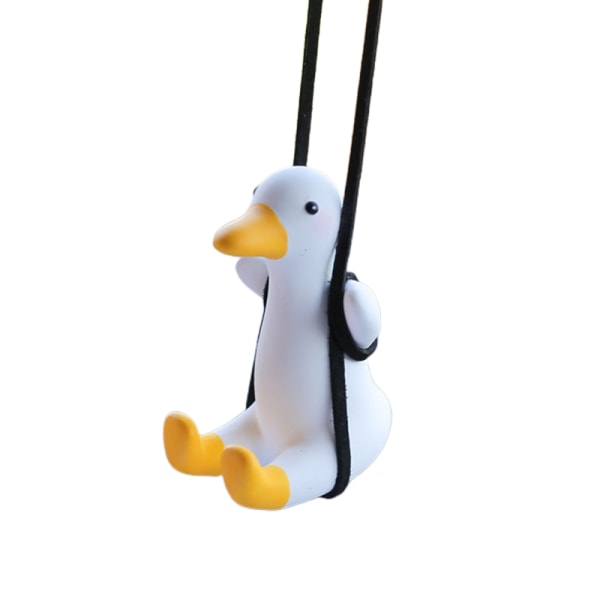 Little Duck Swing Bil hänge dekoration Söt Anka Auto backspegel hänge vit