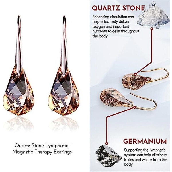 Quartz Stone Lymfatiska Magneterapi Örhängen Quartz Stone Örhängen champagne