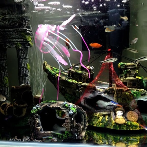 Akvarium akvarium ihåliga fat Harts prydnad grotta landskapsarkitektur dekor Reddish brown