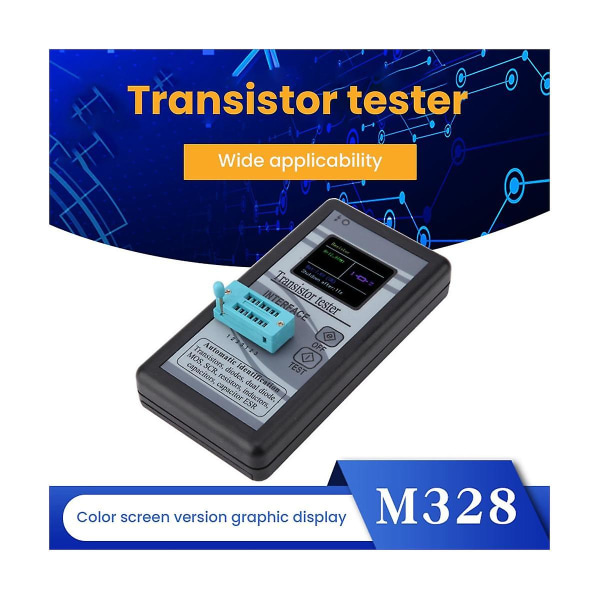 Multi- M328 Transistor Tester Diod Tyristor Kapacitans Resistor Induktans Mosfet Esr Meter Lcd svart