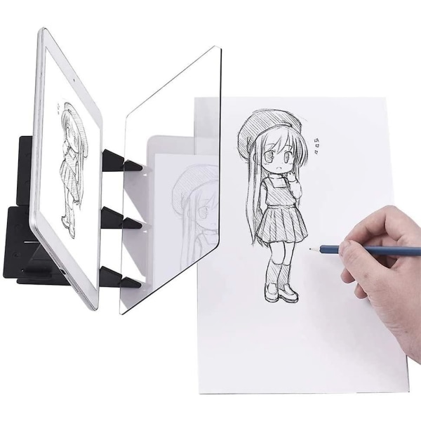 Optisk ritprojektor Färgspårbräda Enkelt kit för att rita reflekterad bild på skissboken och anteckningstavlan transparent