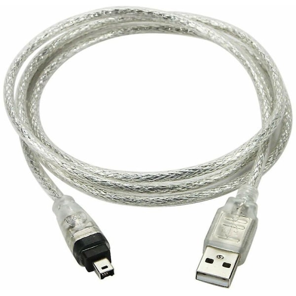 USB hane till firewire Ieee 1394 4 stift hane Ilink adapterkabel för Sony Dcr-trv75e Dv transparent