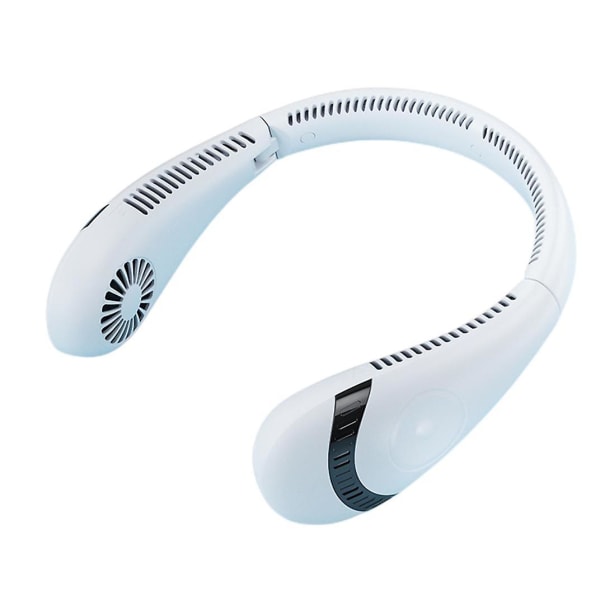 Bärbar hängande halsfläkt Bärbar kylfläkt USB 360 graders nackband Personlig minifläkt 5000-3000ma White