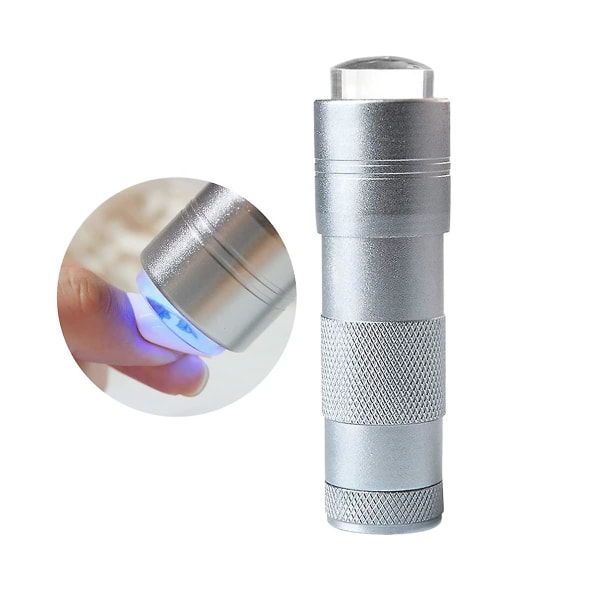 Mini lätt nageltork med silikonspets Portabel liten lampa för alla naglar Arc Silver silver