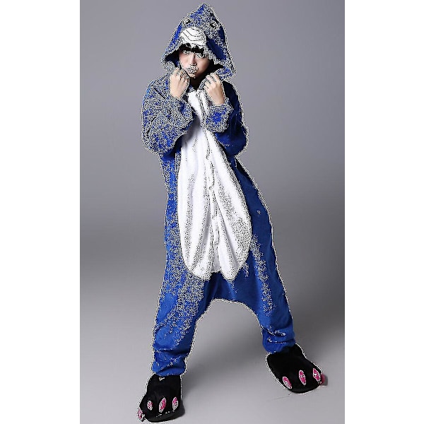 Halloween Unisex Onesie Kigurumi Fancy Dress Kostyme Genser Pyjamas Nattøy-9-1 Shark M for 160-170cm