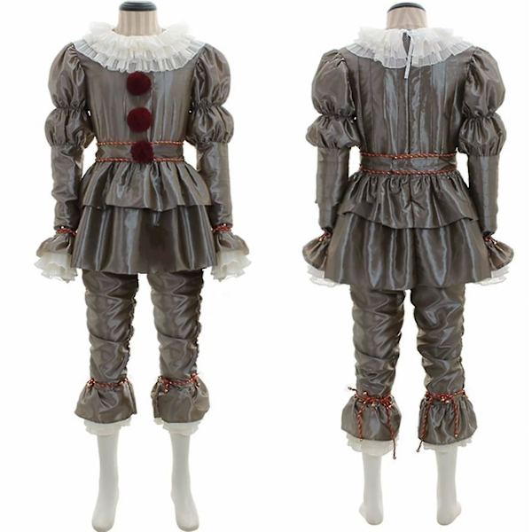 Stephen King's It Full Set Halloween   Kostume Pennywise Klovn Dragt Joker-1 -a Grey M