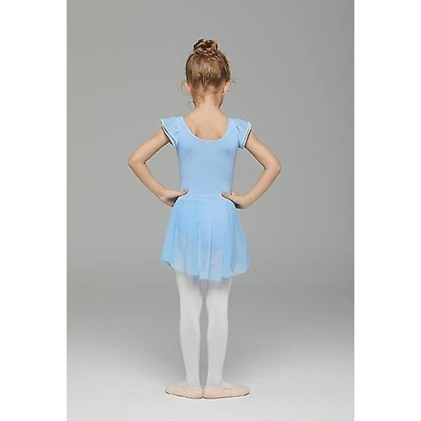 Toddler Flickor Balett Klänningar Leotards Med Kjol Dansklänning Ballerina Tutu Outfit .4 Light blue 110CM