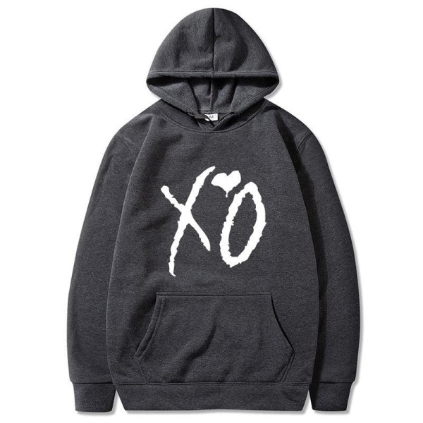 Hip Hop höst / vinter Hooded tröja XO kärlek mönster stil 2 -i S