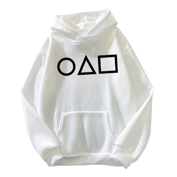 Squid Game Hoodie Løs Vinter Langærmet Casual Hood Top . white M