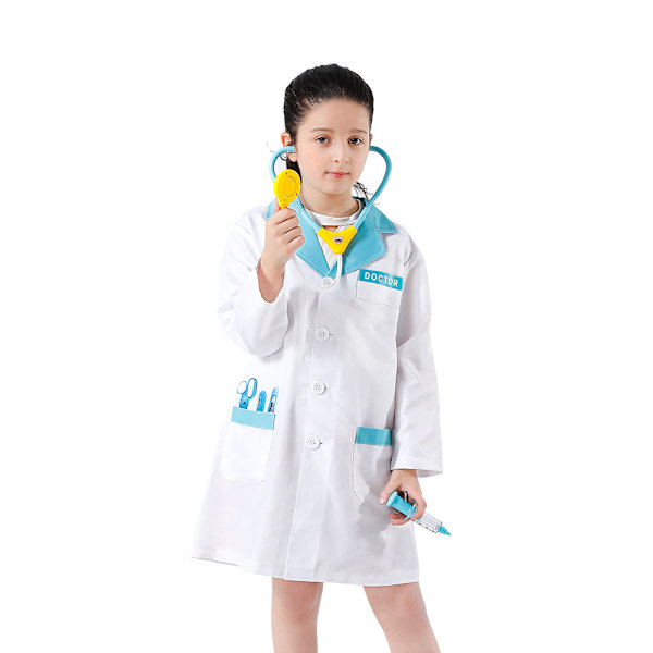 Mub- Child Role Play Doctor Costumes Halloween Pretend Play Doctor Coat Dress Up Costume for Boys and Girls K-0063 Free 3-8 years