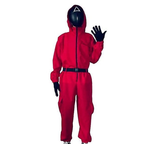 Vuxen Halloween Squid Game Jumpsuit Kostym Set-1 . triangle XL185-195cm