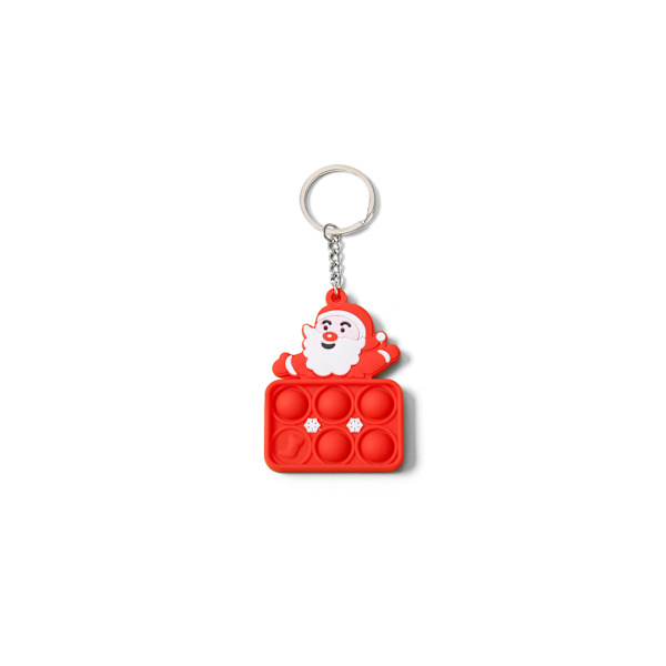 Mub- Custom Pattern Mini Rainbow Push Bubble Decompression Cartoon Christmas Silicone Keychain NO.4