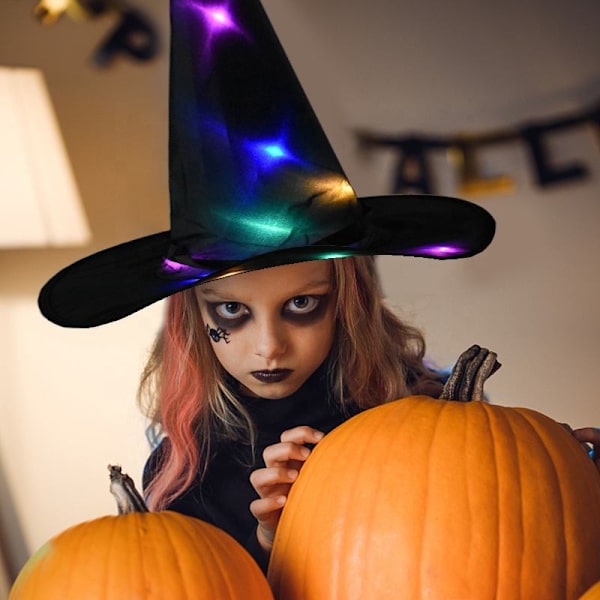 Mub- Engros Halloween Heksehat Med Lys LED Hængende Belyste Glødende Udendørs Indendørs Have Træ Havefest Dekoration without light 6pcs