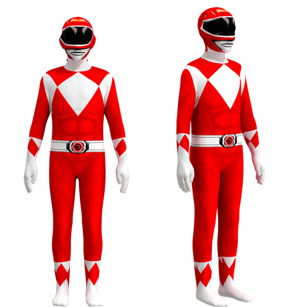 Mub- Multiple Color TV & Movie Superhero Sets Halloween Party Props Performance Wear Power Ranger Costume Red 160