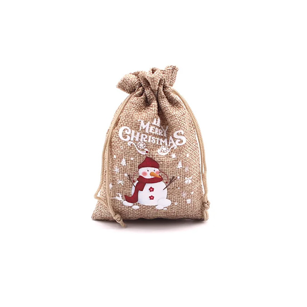 Mub- 10x14cm Julegaver Festdekorationer Jul Linned Slikposer Med Snøre Jute Burlap Gavepose Burlap Pose X2072 SD04-8