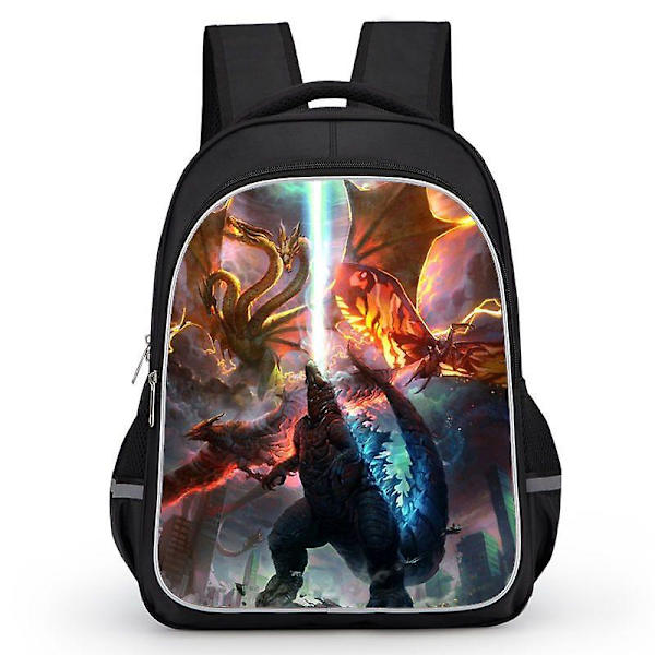 Godzilla Print Skoleveske Barn Vanntett Ryggsekk #1 10 M
