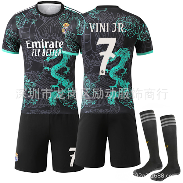 Xbi- 2526 Svart & Grön Real Madrid Special Edition Dragon Mönster football 7 VINI JR. #24