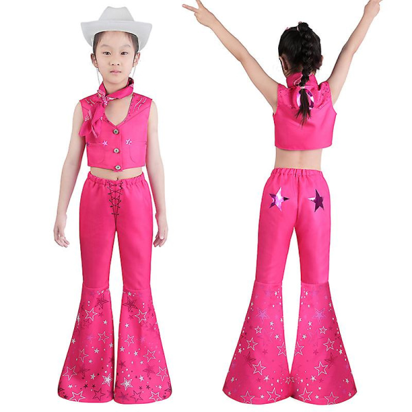 Movie Barbie Costume Margot Elise Robbie Top Trouser Set Halloween Fancy Dress Carnival Costume For Kids Adults -a With hat Adult S