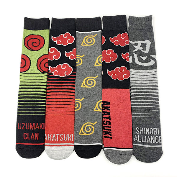 1Par Anime Cosplay Strumpor Akatsuki Red Cloud Socks Cos Hallowe 04