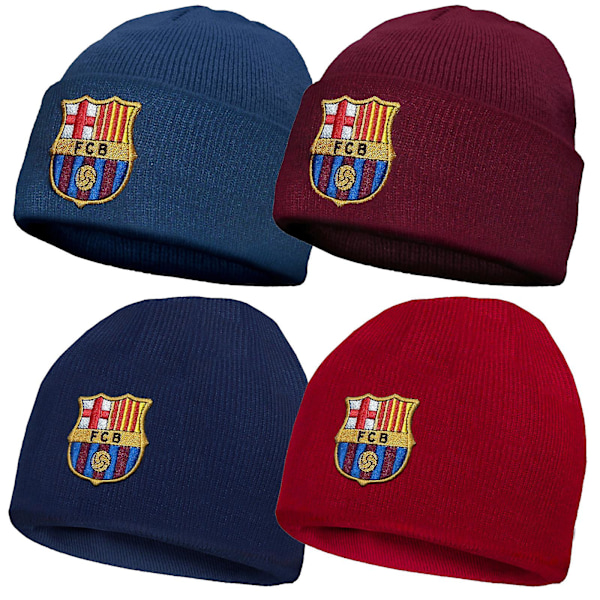 FC Barcelona Børne Strikket Bronx Beanie OFFICIELL Fodboldgave Marineblå Navy Blu Navy Blue One Size