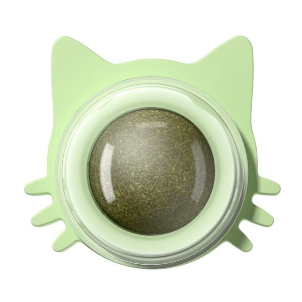 Mub- Katteurt bold katteleget slikker kugle sjov kat pind bider resistent green OPP bag comes with 3M sticker