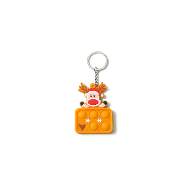 Mub- Custom Pattern Mini Rainbow Push Bubble Decompression Cartoon Christmas Silicone Keychain NO.3