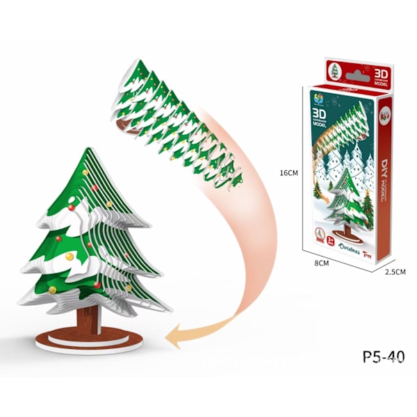 Mub- Stereo pussel 3D papper dinosaurie djur DIY jul tecknad modell leksaker 10