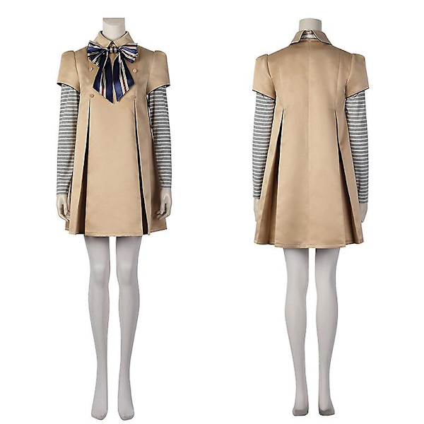 Kauhuelokuvat M3gan Cosplay-asu Ai-nukke Robotit Mekko Top Sukat Rusetti M3gan Täydelliset setit Halloween-asut Vaatteet Tytöille -a M