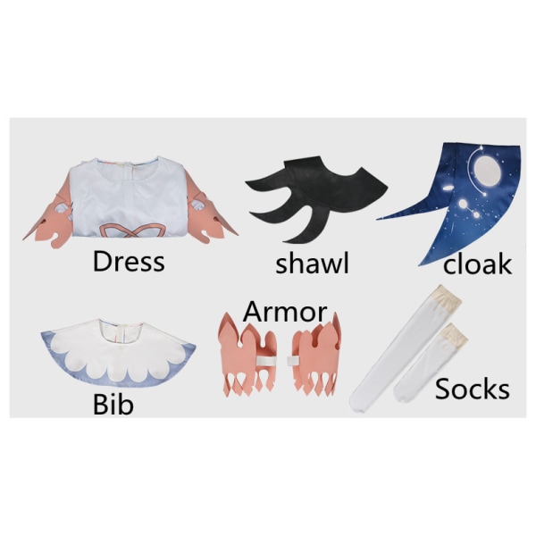 Mub- ecowalson Game Genshin Impact Vaatteet Paimon Cosplay Puku Naisille Tytöille Halloween Juhlat Cosplay Yhtenäinen Koko Sarja Lyhyt Peruukki cloth S