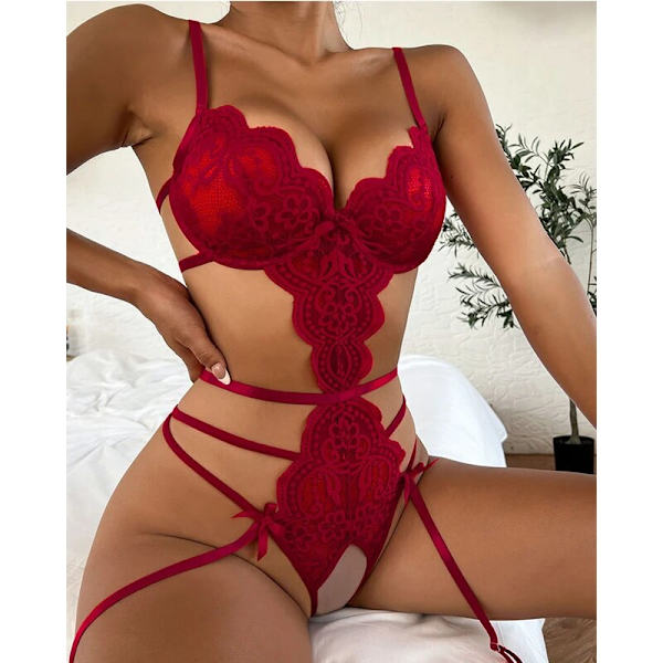 Fansy ee Through Lingerie exy Women Underwear Transparent Bra Briefs ets Lace Black Lingerie Exotic exy Costume ex hop -a Gray S