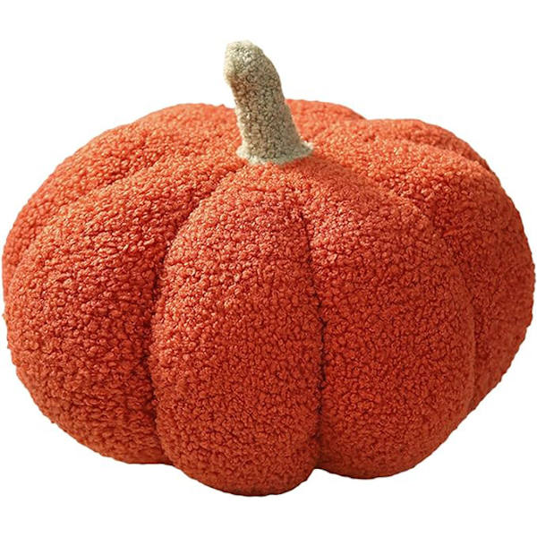 Græskar pude, græskar fyldt legetøj Græskar dekorativ pude pude Orange 20CM